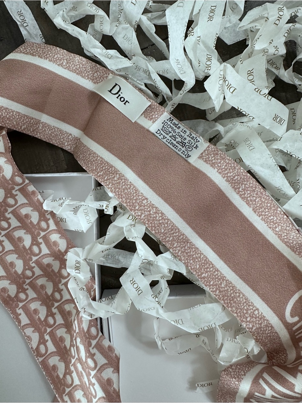 NWT DIOR MITZAH SCARF IN ROSE - Picture 2 of 9